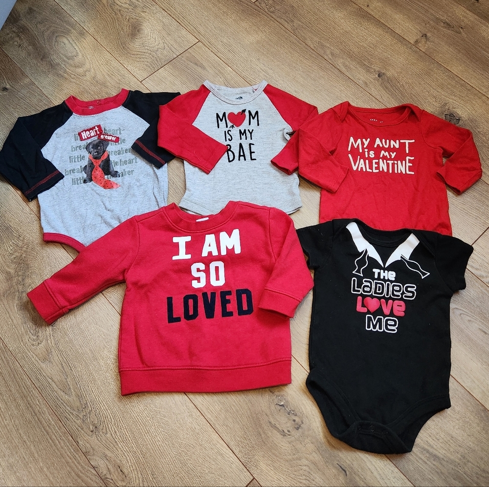 3-6 months valentine's day shirt bundle
